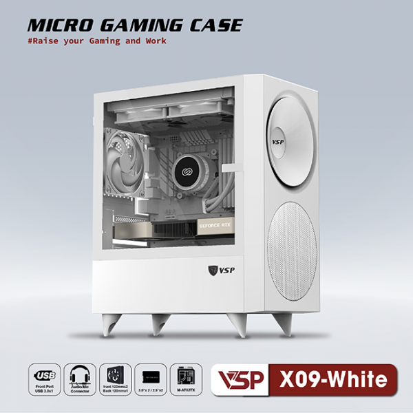 CASE VSP MICRO GAMING X09 ( BLACK - WHITE )
