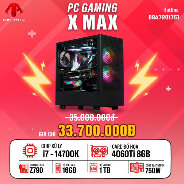 PC GAMING X MAX - I7 14700K | RTX 4060 Ti 8GB