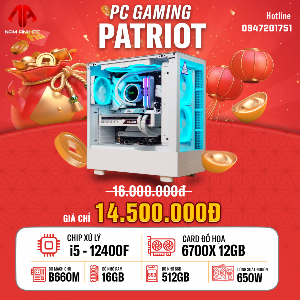 PC GAMING PATRIOT - I5 12400F | RX 6700XT 12GB