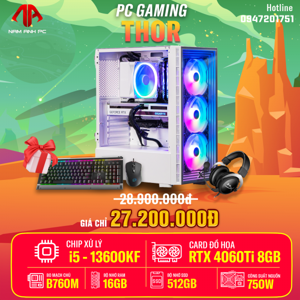 PC GAMING THOR - I5 13600KF | RTX 4060 Ti 8GB