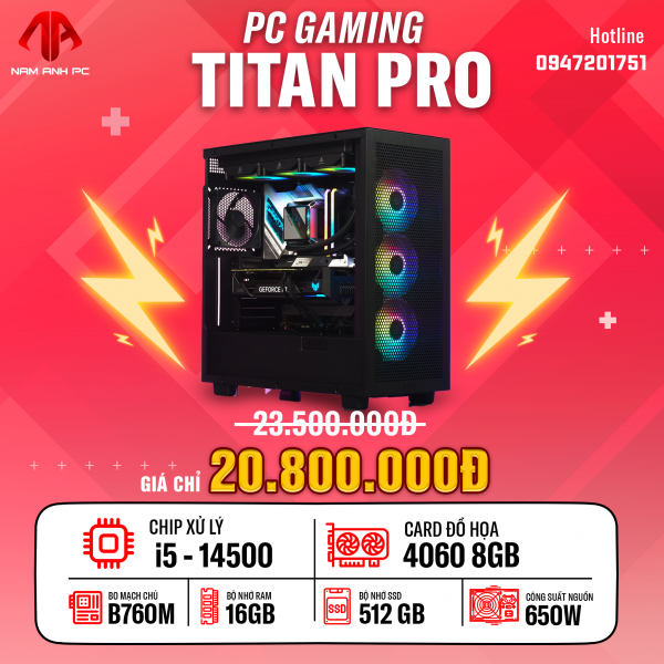 PC GAMING TITAN PRO - I5 14500 | RTX 4060 8GB