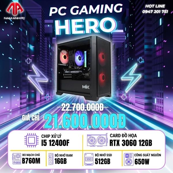 PC GAMING HERO - I5 12400F | RTX 3060 12GB 