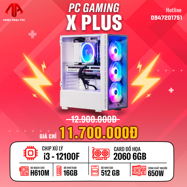 PC GAMING X PLUS - I3 12100F | RTX 2060 6GB