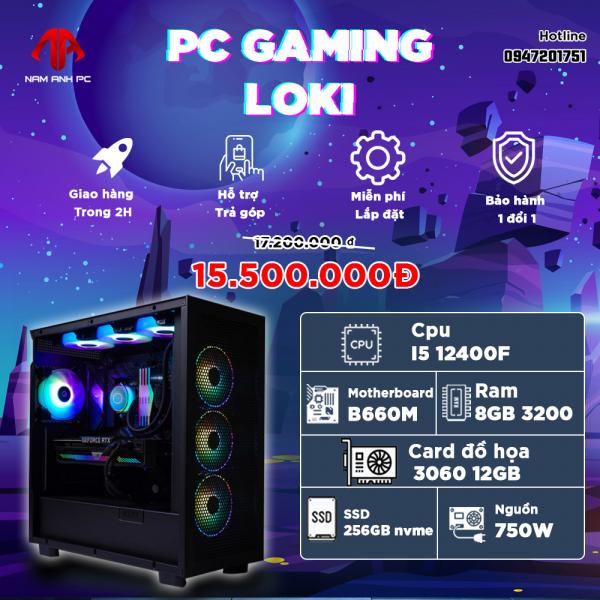 PC INTEL GAMING LOKI - I5 12400F | 3060 12GB