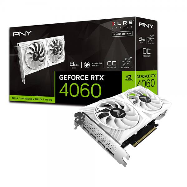 VGA PNY GeForce RTX 4060 8GB XLR8 Gaming VERTO Overclocked Dual Fan (Đen /  Trắng)